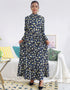 Flared Sleeve Abaya with Waist Tie Kaftan Dress